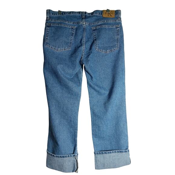 Calvin Klein relaxed fit boyfriend straight leg jeans , cuffed size 10 - Picture 2 of 5